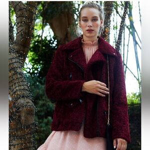 Anthropologie AVEC LES FILLES Faux Shearling Biker Jacket
